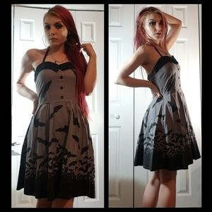 Sourpuss Pinup Halter Bat Dress